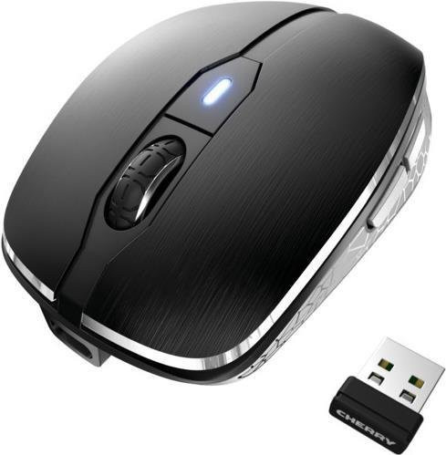 Cherry MW 8C Advanced Wireless Maus, ergonomisch, optisch, 6 Tasten, 3200 dpi, Bluetooth und 2.4 GHz Funk, Schwarz - Bild 2