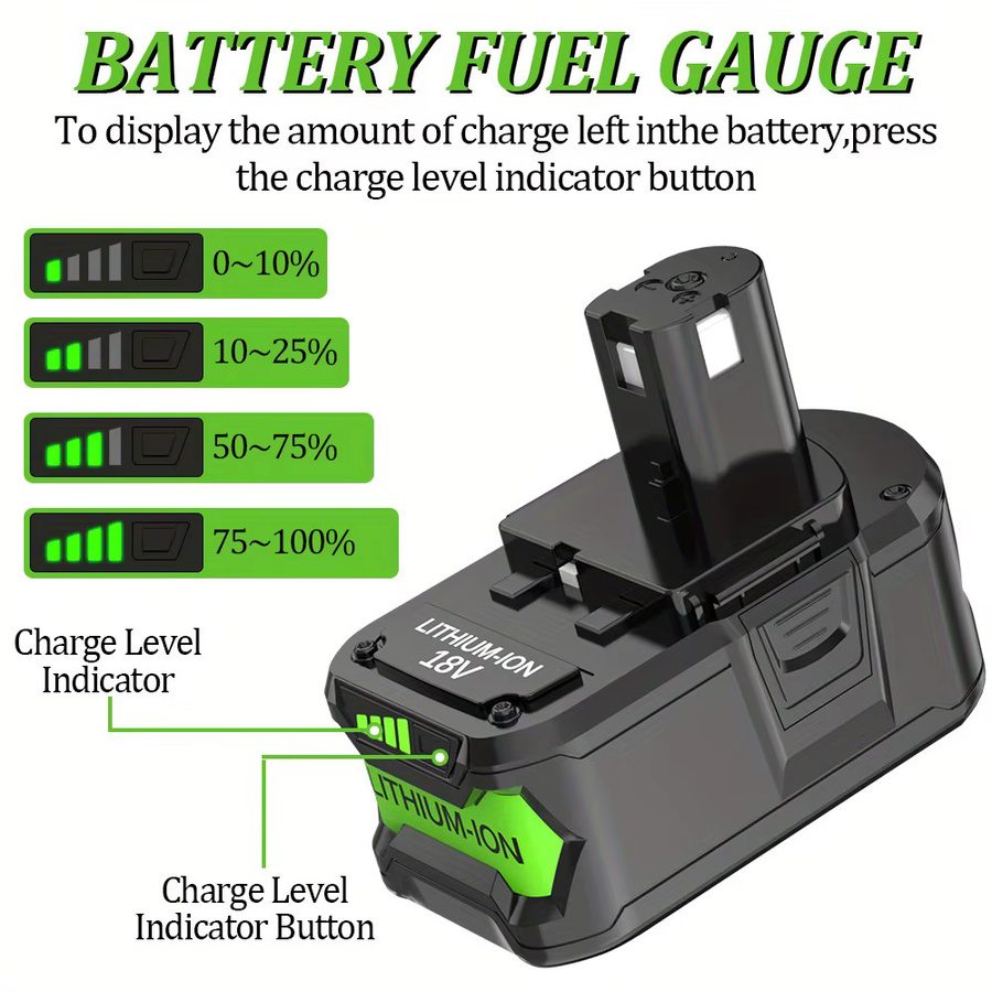Ryobi ONE+ 18V Lithium-Ionen-Ersatzakku mit 8,0 Ah Kapazität für tragbare Energiequellen - Bild 4