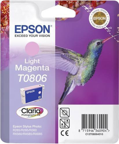 Epson Original T0806 Tintenpatrone Light Magenta C13T08064011 für Inkjet-Drucker - Bild 1