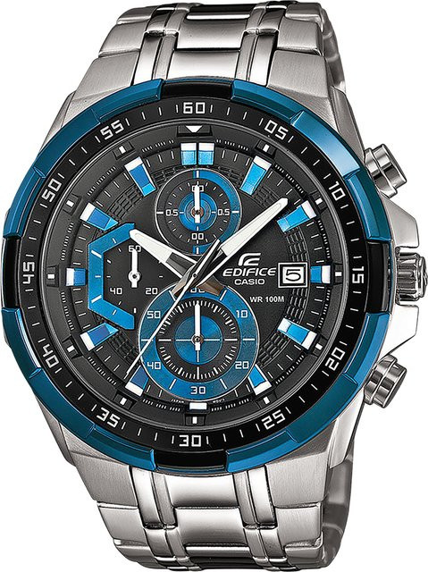 Casio Edifice Chronograph, Quarz, Edelstahl, 49 mm, Herren, Schwarz - Bild 1