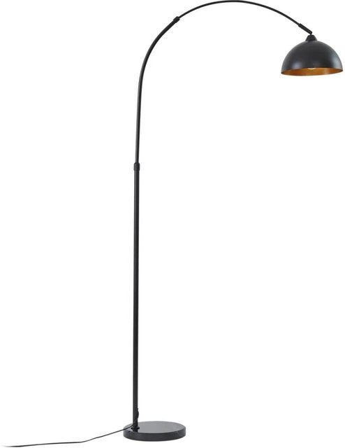 Lindby Bogenleuchte Tonka Stehlampe Modern in Schwarz aus Metall und Marmor mit E27 Fassung, Höhe: 180 cm - Bild 1