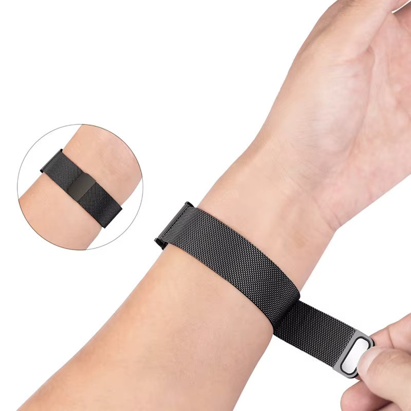 Jansin Uhrenarmband Milanaise, Schwarz, Unisex, Huawei Band - Bild 2