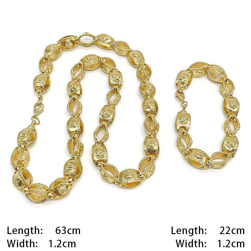HIPUNK Schmuckset, Halskette, Armband, Gold, 63 cm - Bild 5