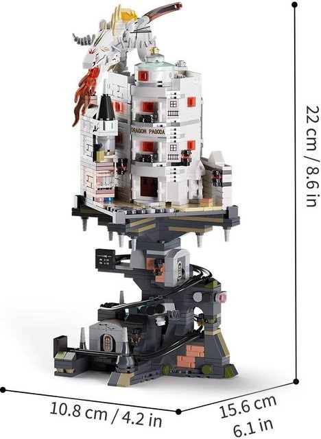 Fashnics Gringotts Zaubererturm Magische Welt Drache, Bausteine Set, 1000 Teile, ab 6 Jahren - Bild 1