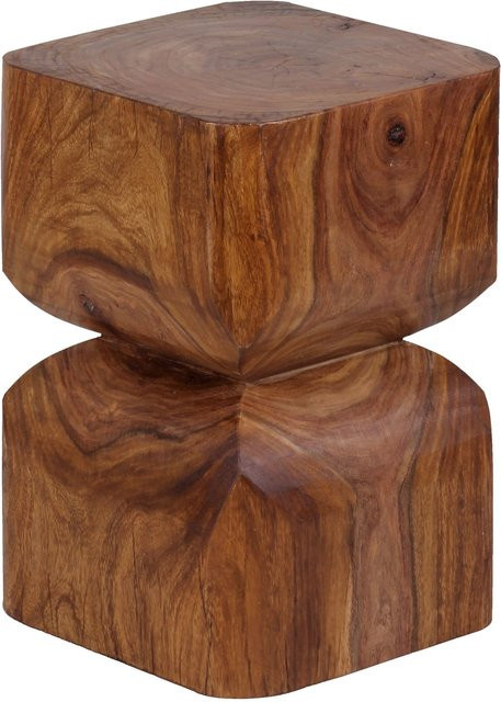 Beistelltisch aus Sheesham Echtholz in Braun B/T/H: 30 x 30 x 45 cm - Bild 1