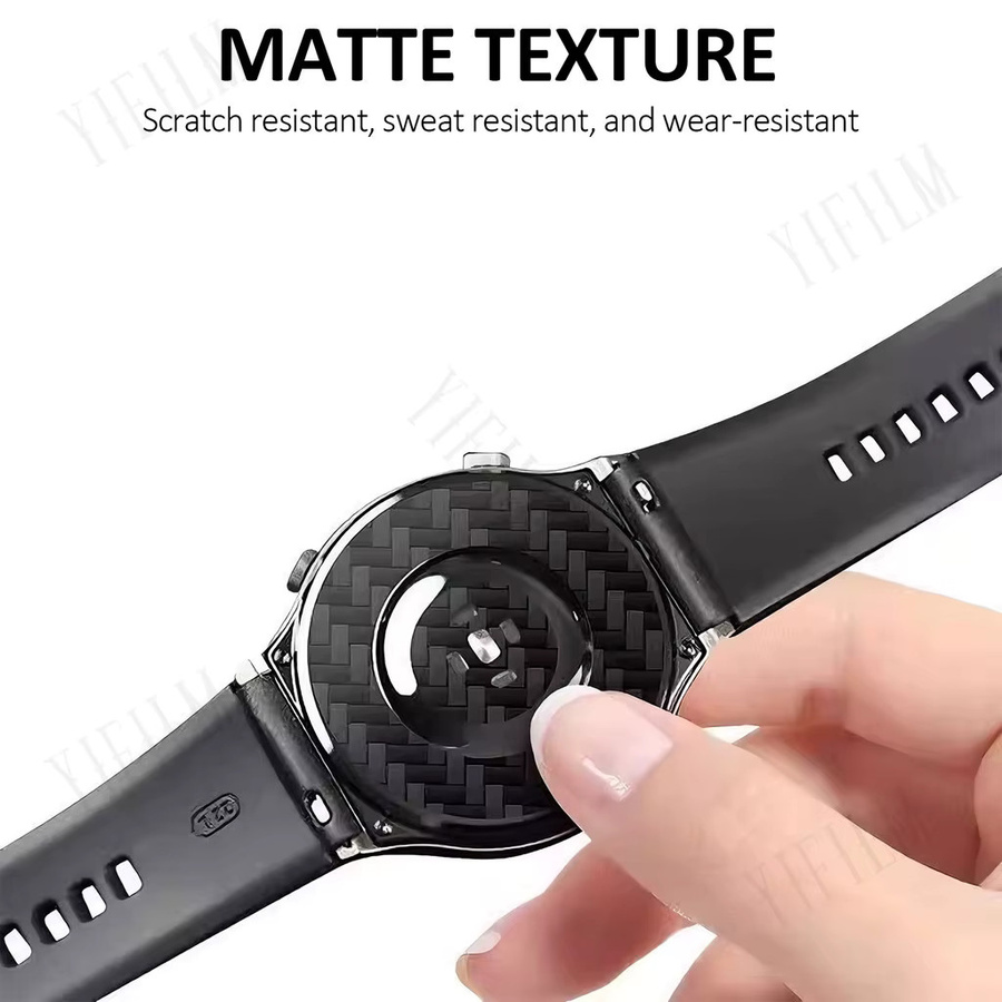 Kohlefaser-Rückenschutzfolie für Huawei Watch GT5/GT6 in Schwarz, kratzfest und anti-fingerabdruck mit vollständiger Abdeckung - Bild 5