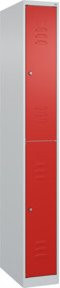 C+P Doppelstock-Spind Classic PLUS mit 1 Abteil und Zylinderschloss in Verkehrsrot, H: 185 cm, B: 25 cm, T: 50 cm - Bild 1
