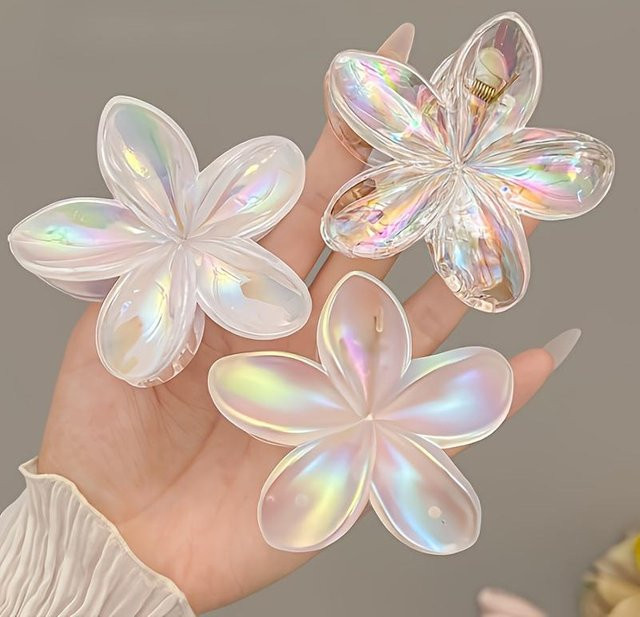 ouyaohong Haarspangen, bunte Blumen, Damen, weiß - Bild 1