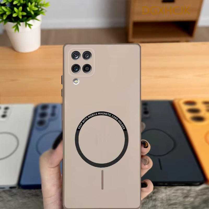Stoßfeste magnetische Handyhülle aus hartem Silikon für Samsung Galaxy A12, M12 und F12 in Multicolor und Grün - Bild 1