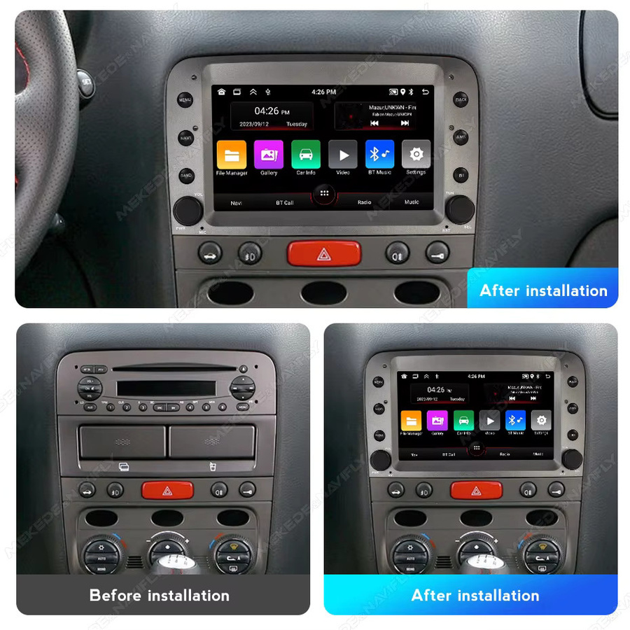 NAVIFANS Android 15 1 DIN Autoradio für Alfa Romeo 147 GT 2005-2014 mit GPS, CarPlay und Multimedia MP5 Player Stereo, Schwarz - Bild 2
