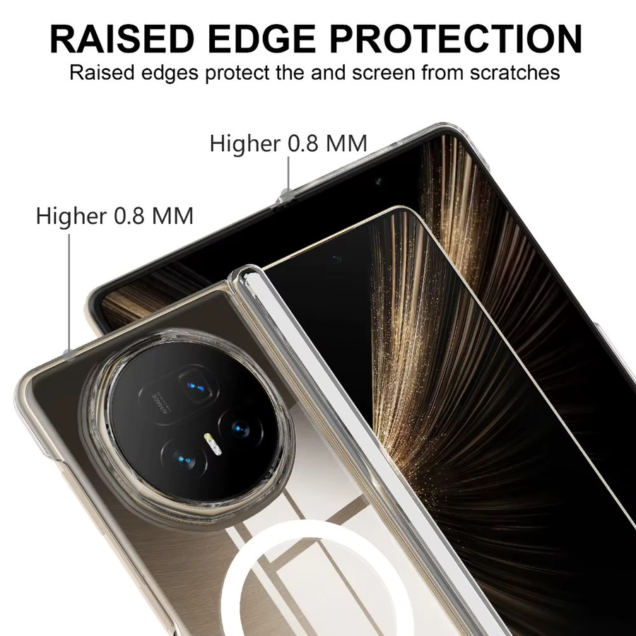 Transparente magnetische ultradünne Handyhülle für Honor Magic V5 V3 Vs3 mit Wireless Charging und Anti-Drop Schutz, Weiß - Bild 2