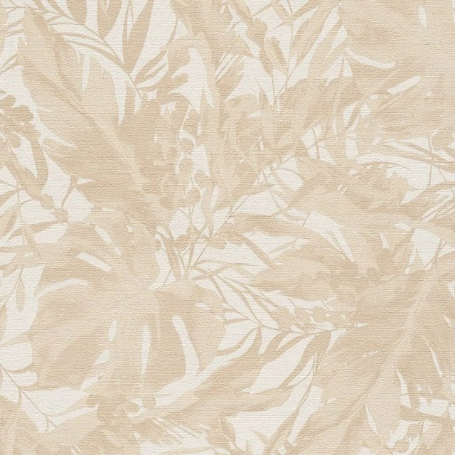 PROFHOME Natur Tapete Floral in Creme, Elfenbein und Beige, Non-Woven, Breite: 0,53 m, Länge: 10,05 m - Bild 1
