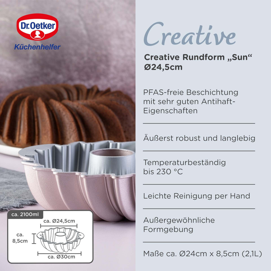 Dr. Oetker Gugelhupfform Creative Sun, Gold, Durchmesser: 24 cm - Bild 3