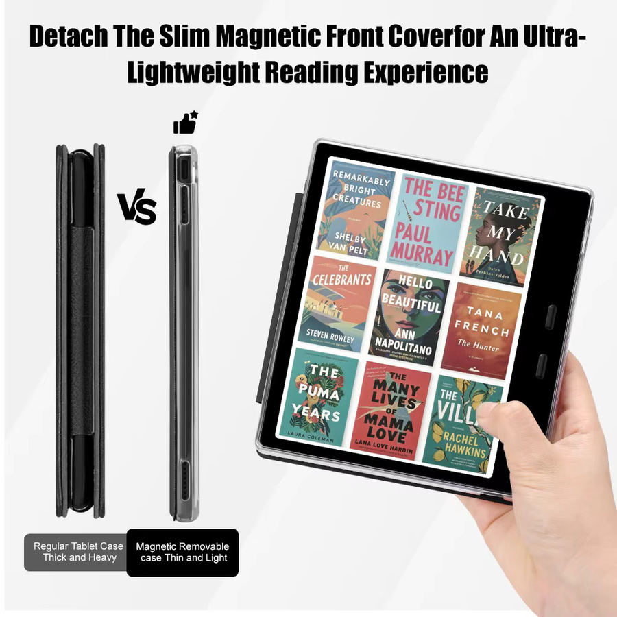 Onyx Boox Go 7 / Go Color 7 eBook Flip Book Cover mit Acrylrückseite in Schwarz - Bild 4