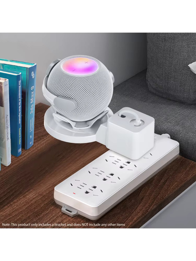 Wandmontierte Smart-Lautsprecherhalterung für HomePod Mini in Weiß mit Kabelmanagement - Bild 4