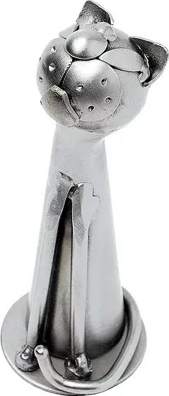 Hinz und Kunst Metallfigur Katze in Silber - Bild 1