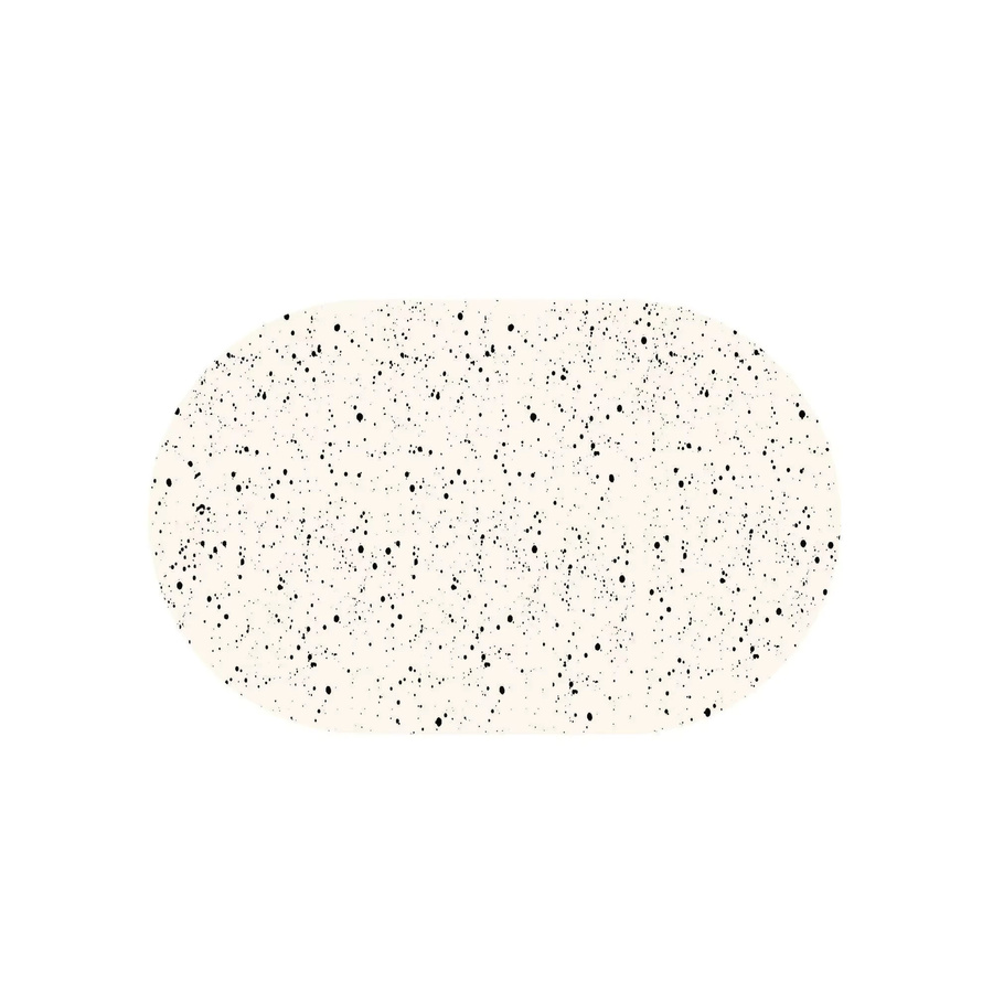 VIKAMA Badezimmer-Bodenmatte oval, rutschfest und saugfähig, minimalistisches Design mit Punktmuster - Bild 2