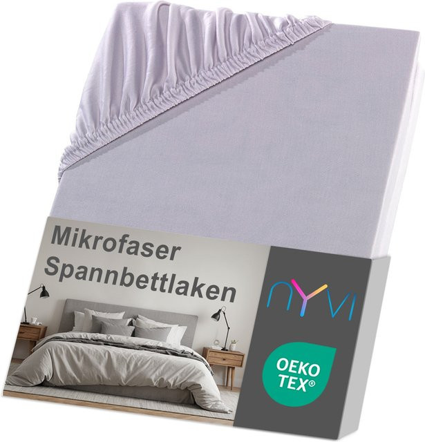 NYVI DreamScience Spannbettlaken aus Mikrofaser für Boxspringbetten, Silber, B/T: 180 x 200 cm, Höhe: 40 cm - Bild 1