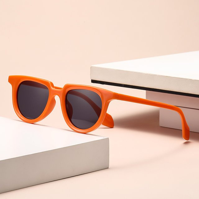 Sonnenbrille 3036, Retro, kleiner Rahmen, rund, Vollrand, orange, Kunststoff - Bild 1
