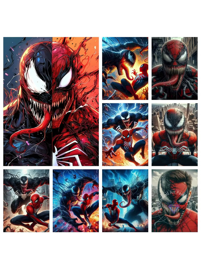Marvel Spiderman und Venom, Diamantmalerei, Wandbild - Bild 2