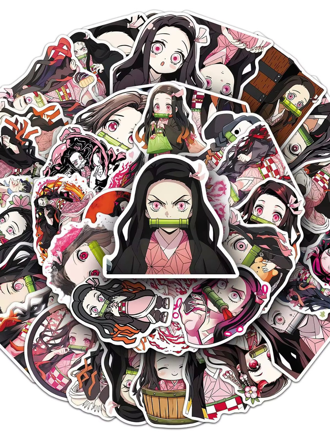 Bandai Anime Demon Slayer Aufkleber, 50 Stück, Kamado Nezuko, Cartoon-Sticker - Bild 5