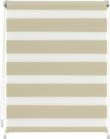 Lichtblick Duo-Rollo Klemmfix gestreift in Beige, B: 80 cm, B/H: 80 x 150 cm - Bild 1