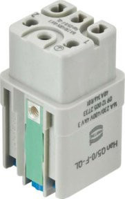 Harting Han Q 5/0 Insert female quick lock Buchsen grau aus Kunststoff 09120052733 - Bild 1