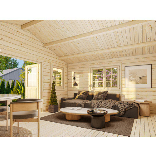 PALMAKO Gartenhaus Helena aus Fichtenholz in Grau mit Satteldach und Fußboden, B/T/H: 608 x 554 x 290 cm - Bild 1