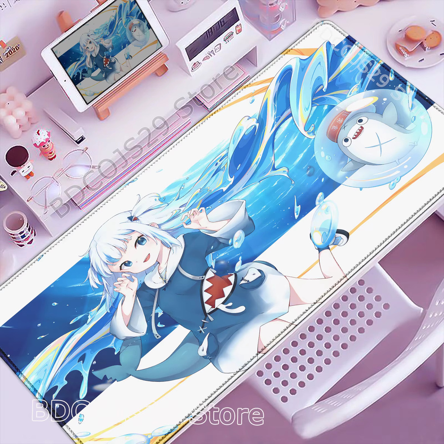 BuDuCoost Schreibtischunterlage Hololive Gawr Gura mit HD-Druck, großes Anime Mauspad für PC und Laptop - Bild 1