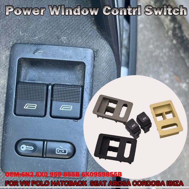Elektrischer Fensterheberschalter Malcayang in Schwarz für VW Polo Hatchback, Lupo, Seat Cordoba und Seat Ibiza 6N2 6X0 959 855B 6X0959855B - Bild 1
