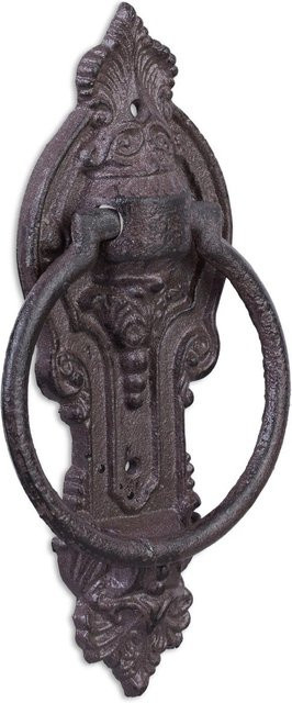 Relaxdays Türklopfer aus Gusseisen in Braun Antik im Landhausstil, B/T/H: 25,5 x 10,5 x 2,5 cm - Bild 1