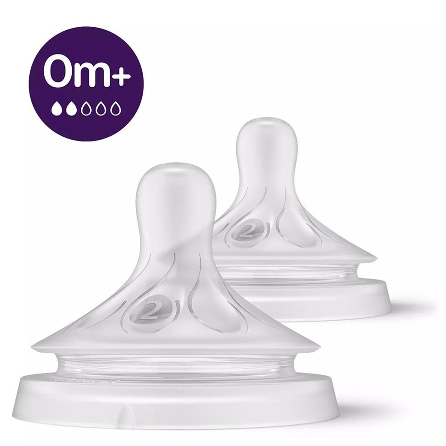 Philips Avent Natural Response Silikon Sauger Stufe 2, 2er Pack, BPA-frei, transparent - Bild 1