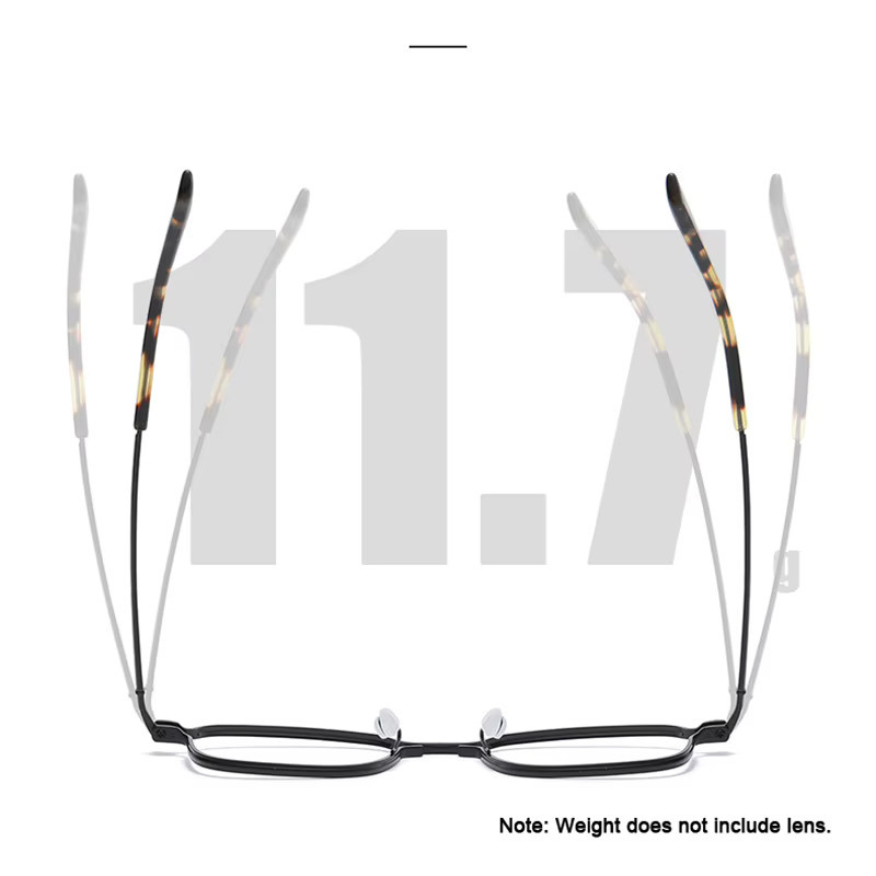 Quadratische Korrektionsbrille, Titan, Vollrand, Unisex - Bild 3