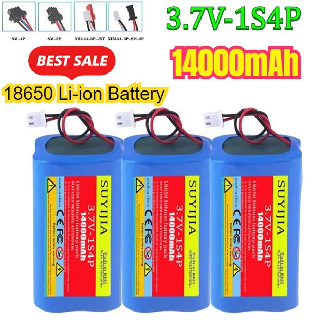 SUYIJIA Lithium-Ionen-Akku 14000 mAh 3,7 V mit XH2.54 Stecker und BMS in Blau - Bild 1