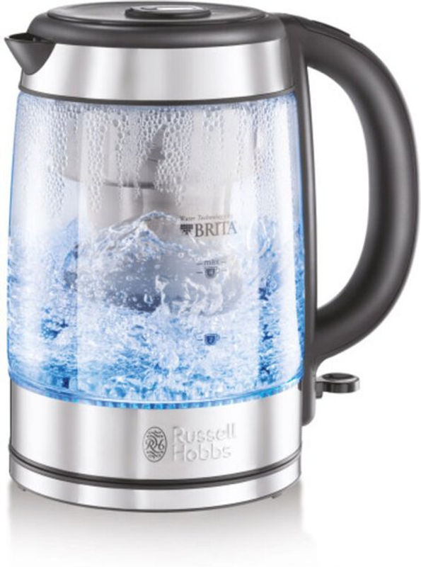 Russell Hobbs Clarity Wasserkocher aus Glas und Edelstahl mit Wasserfilter, Silber - Bild 2
