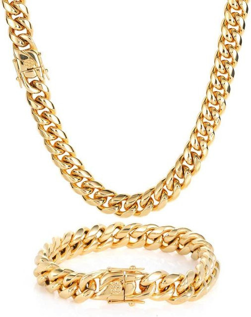 Halskette Edelstahl, Gold, 40 cm, Herrenarmband - Bild 1