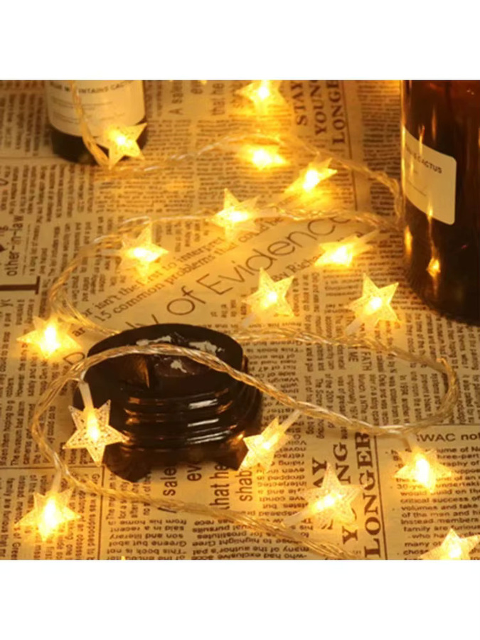 OKAL RED EAST LED-Lichterkette Sternengirlande mit Glühbirnen in Weiß für Party, Hochzeit, Garten und Weihnachtsdekoration - Bild 6