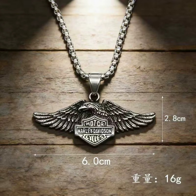 Harley Davidson Anhänger Kette, Edelstahl, Silber, Unisex - Bild 2