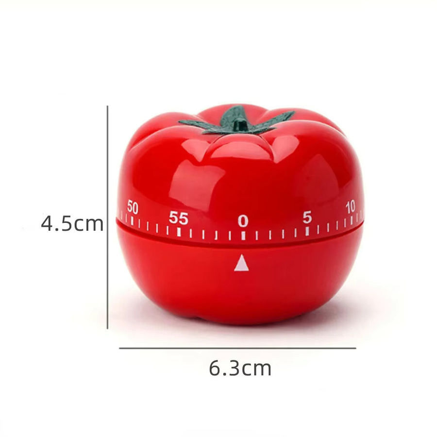 Roter Tomaten-Timer als Countdown-Wecker für Kinder und Schüler zur Unterstützung beim Zeitmanagement in der Küche oder bei den Hausaufgaben aus Kunststoff - Bild 5