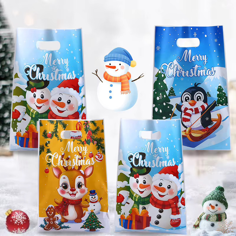 50 Stück ZQNYCY Cartoon Weihnachts Geschenkbeutel aus Kunststoff in Mehrfarbig für Süßigkeiten und Kekse - Bild 2