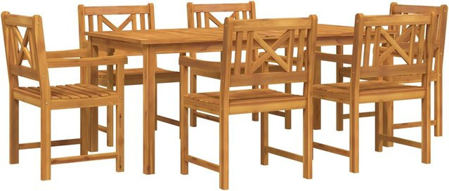 vidaXL Gartenstühle Set aus 2 Stück aus Massivholz Akazie in Braun, B/T/H: 56 x 56 x 90 cm - Bild 1