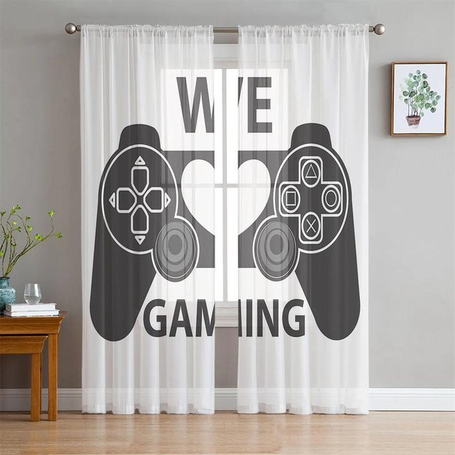 Yiran Furniture Transparente Tüll-Vorhänge Voile in Weiß, 2 Stück, Breite: 65 cm, Höhe: 230 cm - Bild 1