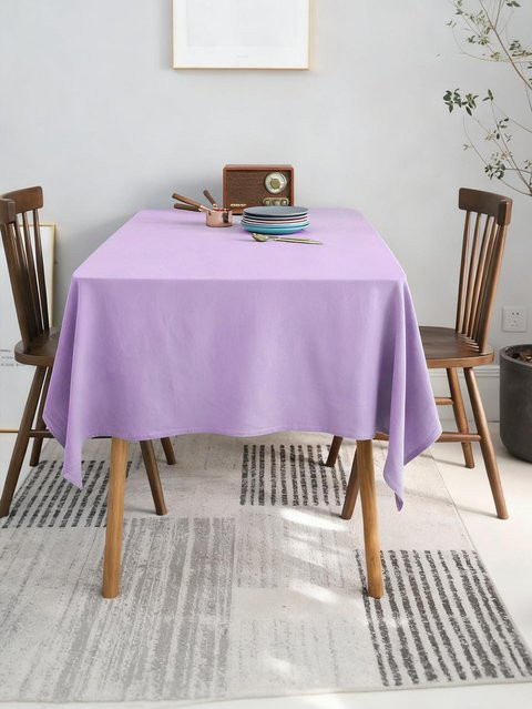 Minimalistische einfarbige Tischdecke aus Imitation Leinen von JMG Household Supplies in Lila, B/B: 90 x 140 cm - Bild 1