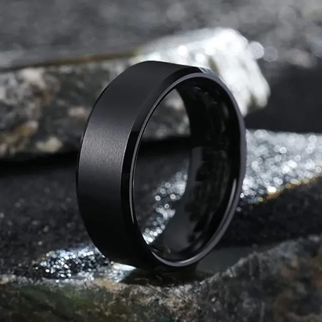 Edelstahlringe, Schwarz, Gold, Silbrig, Herren - Bild 1