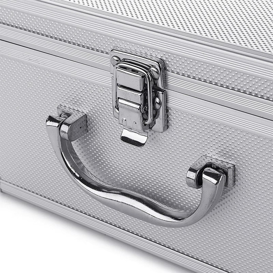 Homyl Werkzeugkasten aus Aluminiumlegierung in Silber, tragbarer Instrumentenkoffer für Garage und Haushalt - Bild 3