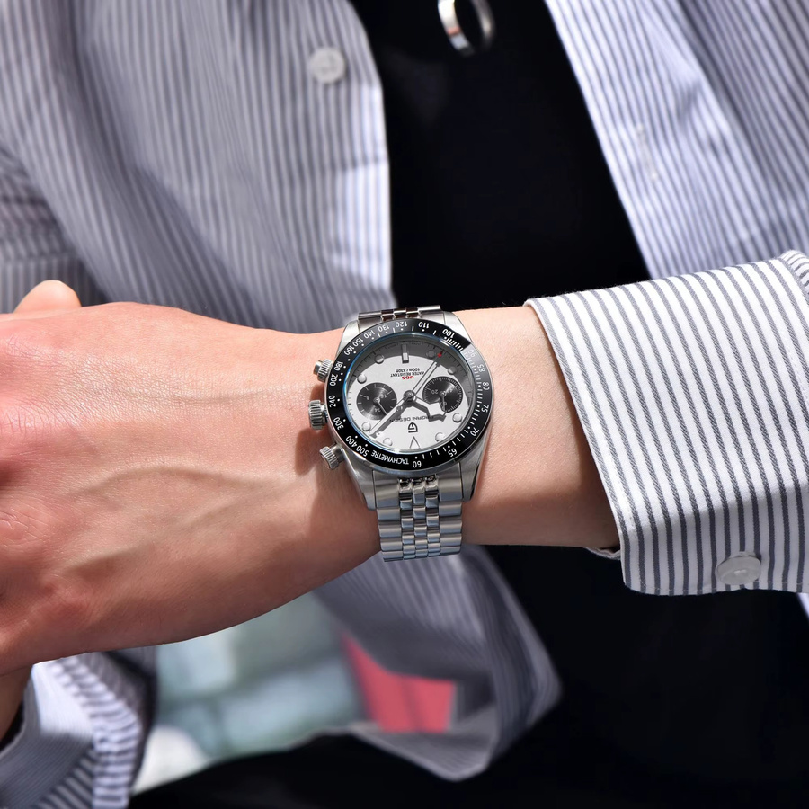 PAGANI DESIGN Chronograph, Quarz, Edelstahl, Schwarz, Herren - Bild 2