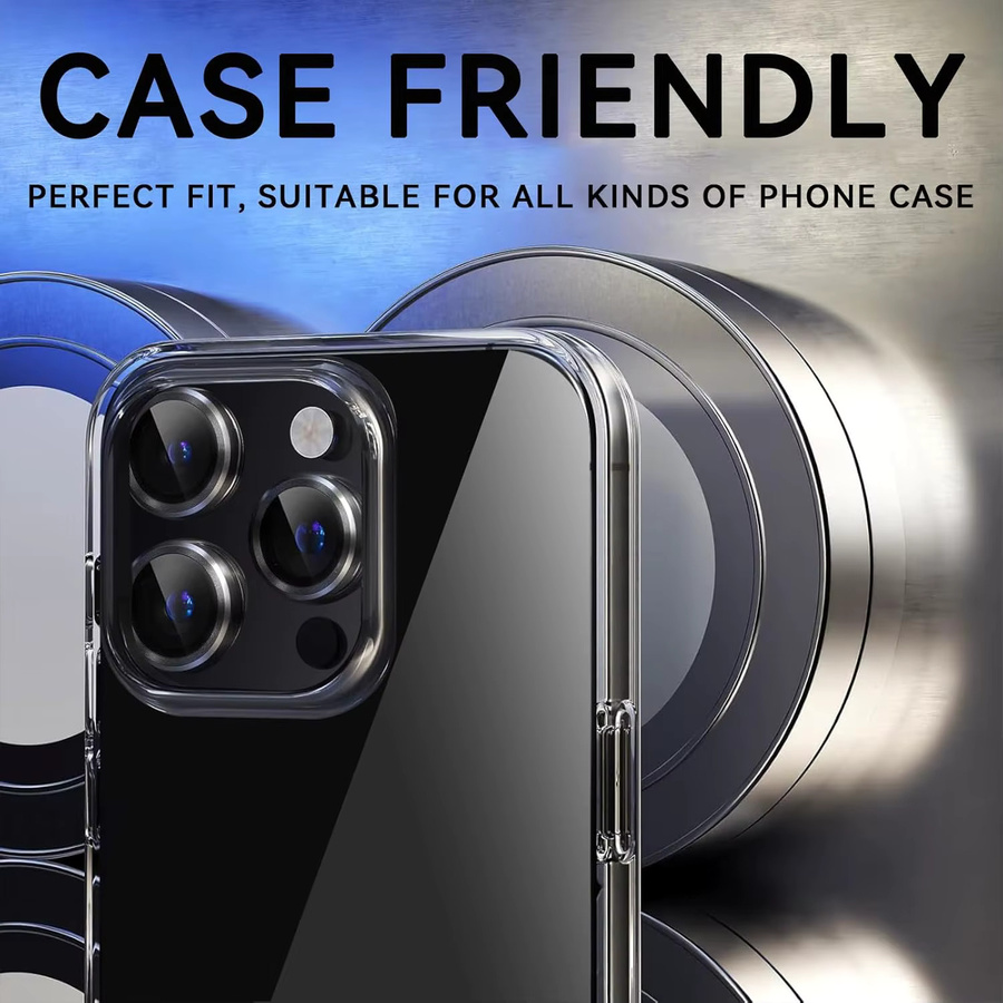 2 Stück NYFundas Kamera Objektivschutz aus gehärtetem Glas in Schwarz für iPhone 16 Pro Max 15 Plus 14 13 Mini 12 11 16 Pro - Bild 3