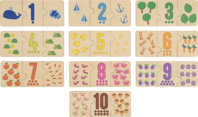 LUPILU Buchstaben-Steckspiel Zahlen-Puzzle Körper-Puzzle aus Holz ab 1½ Jahren - Bild 1