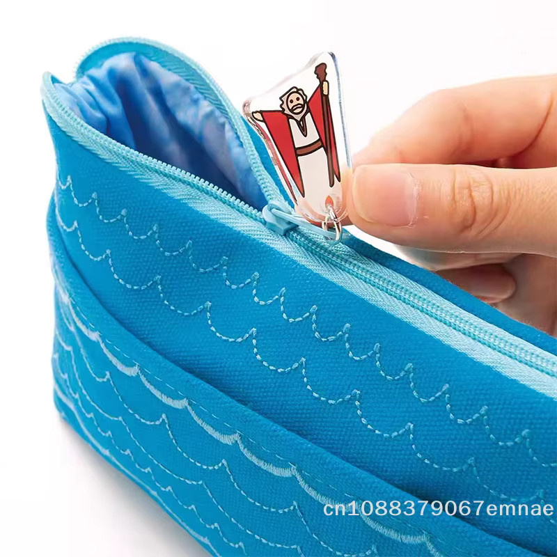 ZYAS Kosmetiktasche und Federmäppchen mit Cartoon-Ozean-Design in Blau - Bild 3