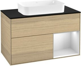 V&B Waschtischunterschrank Finion in Eichenfurnier mit lackierter Oberfläche, Breite: 100 cm, Tiefe: 60,3 cm - Bild 1